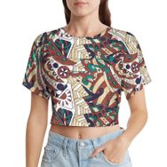 AILLOSA Racerback Tank Top Yuvarlak Yaka Kısa Kol YH-549 Kadın T-shirt