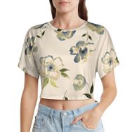 AILLOSA Racerback Tank Top Yuvarlak Yaka Kısa Kol YH-58 Kadın T-shirt
