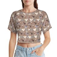 AILLOSA Racerback Tank Top Yuvarlak Yaka Kısa Kol YH-581 Kadın T-shirt