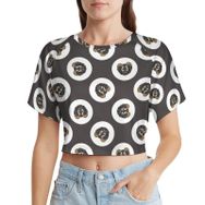 AILLOSA Racerback Tank Top Yuvarlak Yaka Kısa Kol YH-582 Kadın T-shirt