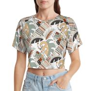 AILLOSA Racerback Tank Top Yuvarlak Yaka Kısa Kol YH-587 Kadın T-shirt