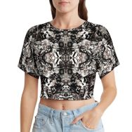 AILLOSA Racerback Tank Top Yuvarlak Yaka Kısa Kol YH-591 Kadın T-shirt
