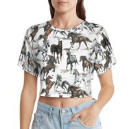 AILLOSA Racerback Tank Top Yuvarlak Yaka Kısa Kol YH-596 Kadın T-shirt