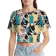 AILLOSA Racerback Tank Top Yuvarlak Yaka Kısa Kol YH-601 Kadın T-shirt