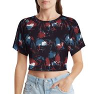 AILLOSA Racerback Tank Top Yuvarlak Yaka Kısa Kol YH-604 Kadın T-shirt