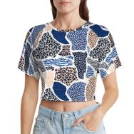 AILLOSA Racerback Tank Top Yuvarlak Yaka Kısa Kol YH-610 Kadın T-shirt