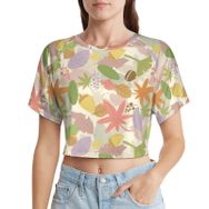 AILLOSA Racerback Tank Top Yuvarlak Yaka Kısa Kol YH-612 Kadın T-shirt