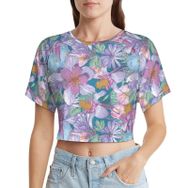 AILLOSA Racerback Tank Top Yuvarlak Yaka Kısa Kol YH-616 Kadın T-shirt