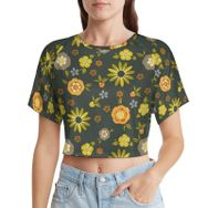 AILLOSA Racerback Tank Top Yuvarlak Yaka Kısa Kol YH-617 Kadın T-shirt