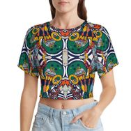 AILLOSA Racerback Tank Top Yuvarlak Yaka Kısa Kol YH-622 Kadın T-shirt