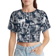AILLOSA Racerback Tank Top Yuvarlak Yaka Kısa Kol YH-623 Kadın T-shirt