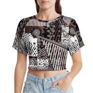 AILLOSA Racerback Tank Top Yuvarlak Yaka Kısa Kol YH-626 Kadın T-shirt