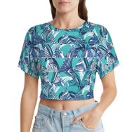 AILLOSA Racerback Tank Top Yuvarlak Yaka Kısa Kol YH-629 Kadın T-shirt