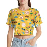 AILLOSA Racerback Tank Top Yuvarlak Yaka Kısa Kol YH-632 Kadın T-shirt