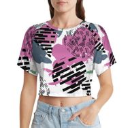 AILLOSA Racerback Tank Top Yuvarlak Yaka Kısa Kol YH-635 Kadın T-shirt