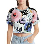 AILLOSA Racerback Tank Top Yuvarlak Yaka Kısa Kol YH-637 Kadın T-shirt