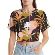 AILLOSA Racerback Tank Top Yuvarlak Yaka Kısa Kol YH-641 Kadın T-shirt