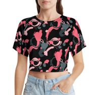 AILLOSA Racerback Tank Top Yuvarlak Yaka Kısa Kol YH-642 Kadın T-shirt