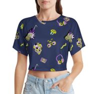 AILLOSA Racerback Tank Top Yuvarlak Yaka Kısa Kol YH-643 Kadın T-shirt