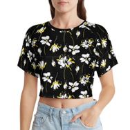 AILLOSA Racerback Tank Top Yuvarlak Yaka Kısa Kol YH-645 Kadın T-shirt