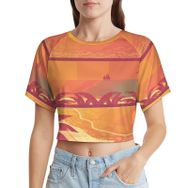 AILLOSA Racerback Tank Top Yuvarlak Yaka Kısa Kol YH-648 Kadın T-shirt