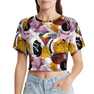 AILLOSA Racerback Tank Top Yuvarlak Yaka Kısa Kol YH-649 Kadın T-shirt