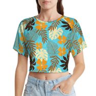 AILLOSA Racerback Tank Top Yuvarlak Yaka Kısa Kol YH-651 Kadın T-shirt