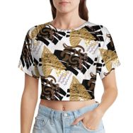 AILLOSA Racerback Tank Top Yuvarlak Yaka Kısa Kol YH-660 Kadın T-shirt