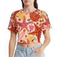 AILLOSA Racerback Tank Top Yuvarlak Yaka Kısa Kol YH-663 Kadın T-shirt