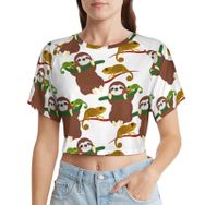 AILLOSA Racerback Tank Top Yuvarlak Yaka Kısa Kol YH-665 Kadın T-shirt