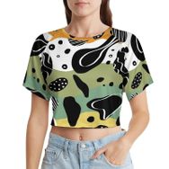 AILLOSA Racerback Tank Top Yuvarlak Yaka Kısa Kol YH-669 Kadın T-shirt