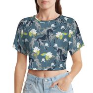 AILLOSA Racerback Tank Top Yuvarlak Yaka Kısa Kol YH-670 Kadın T-shirt