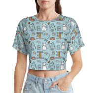AILLOSA Racerback Tank Top Yuvarlak Yaka Kısa Kol YH-672 Kadın T-shirt