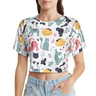 AILLOSA Racerback Tank Top Yuvarlak Yaka Kısa Kol YH-673 Kadın T-shirt