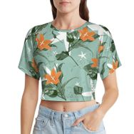 AILLOSA Racerback Tank Top Yuvarlak Yaka Kısa Kol YH-678 Kadın T-shirt