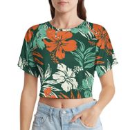AILLOSA Racerback Tank Top Yuvarlak Yaka Kısa Kol YH-68 Kadın T-shirt
