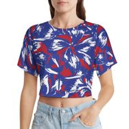 AILLOSA Racerback Tank Top Yuvarlak Yaka Kısa Kol YH-681 Kadın T-shirt