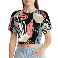 AILLOSA Racerback Tank Top Yuvarlak Yaka Kısa Kol YH-683 Kadın T-shirt