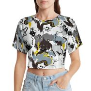 AILLOSA Racerback Tank Top Yuvarlak Yaka Kısa Kol YH-686 Kadın T-shirt