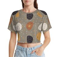 AILLOSA Racerback Tank Top Yuvarlak Yaka Kısa Kol YH-688 Kadın T-shirt