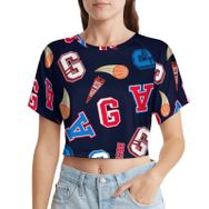 AILLOSA Racerback Tank Top Yuvarlak Yaka Kısa Kol YH-693 Kadın T-shirt