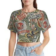 AILLOSA Racerback Tank Top Yuvarlak Yaka Kısa Kol YH-697 Kadın T-shirt