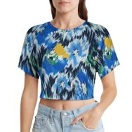 AILLOSA Racerback Tank Top Yuvarlak Yaka Kısa Kol YH-76 Kadın T-shirt