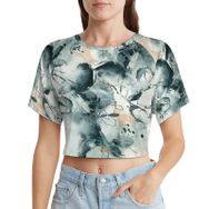 AILLOSA Racerback Tank Top Yuvarlak Yaka Kısa Kol YH-77 Kadın T-shirt