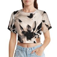 AILLOSA Racerback Tank Top Yuvarlak Yaka Kısa Kol YH-78 Kadın T-shirt