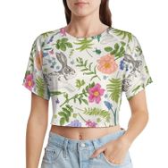 AILLOSA Racerback Tank Top Yuvarlak Yaka Kısa Kol YH-85 Kadın T-shirt