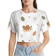 AILLOSA Racerback Tank Top Yuvarlak Yaka Kısa Kol YH-86 Kadın T-shirt