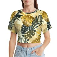 AILLOSA Racerback Tank Top Yuvarlak Yaka Kısa Kol YH-97 Kadın T-shirt