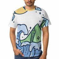 AILLOSA TH-100 3D Baskılı Desenli Kısa Kollu Erkek T-shirt