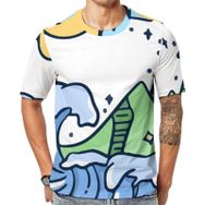 AILLOSA TH-100 Baskılı Desenli Kısa Kollu Unisex T-shirt